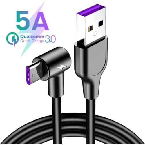 5A USB Type C Cable For Huawei P30 Pro P20 Mate P20 Lite Fast Charging Type-C USB C Cable For Samsung S10 S9 USBC SuperCharger