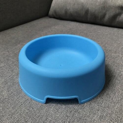 Pet Bowl Feeder Simple Cute Durable Anti Slip Resin Round Basic Food Dish Water Feeder For Dog Cats Easy To Clean Feeding Dish