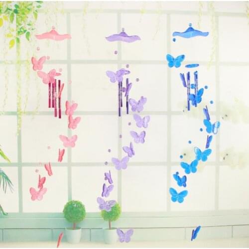 Novelty Butterfly Windbell Ornaments Creative Craft Wind Chime Gifts Aeolian Bells For Home Decoration Hot Sale SN525