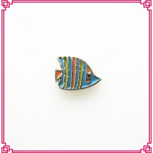 New designs tropical fish floating charms living glass floating memory pendant lockets charms for diy jewely