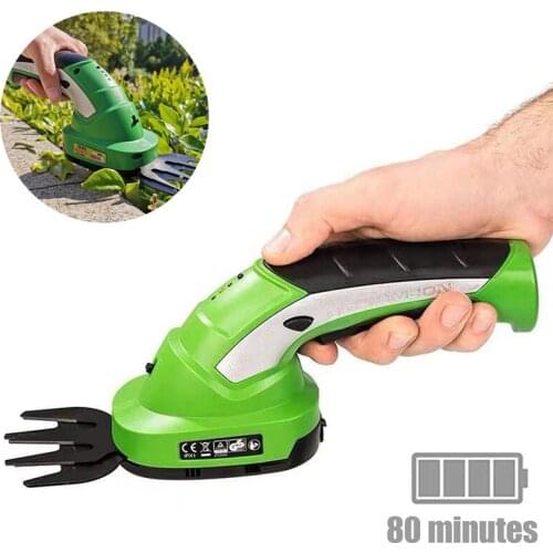 Electric Trimmer 2 in 1 Lithium-ion Cordless Garden Tools Hedge Trimmer Rechargeable Hedge Trimmers for Hedage Grass Shear