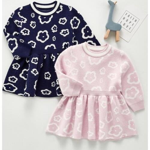 Autumn Winter Kids Baby Girls Sweaters Dress Princess Children Sweater Toddler Baby Girls Clothes DT178