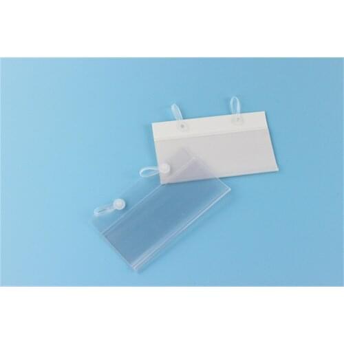 Clear Sign Holder with Snap Clips for Wire Displays, Advertising Price Tag Ticket Label Shelf Fencing Bin Gridwall Basket Hanger