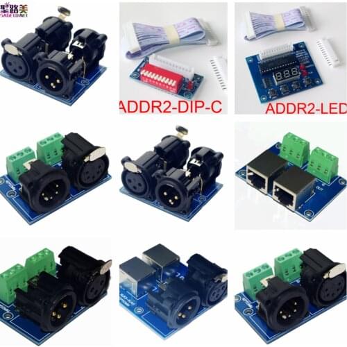 Terminal Adapter Connector XLR to RJ45-3P/XLR3-3P/XLR5-3P/XLR5-XLR3/XLR5-XLR3/XLR3-RJ45/ADDR2-DIP-Z/ADDR2-LED For DMX Decoder