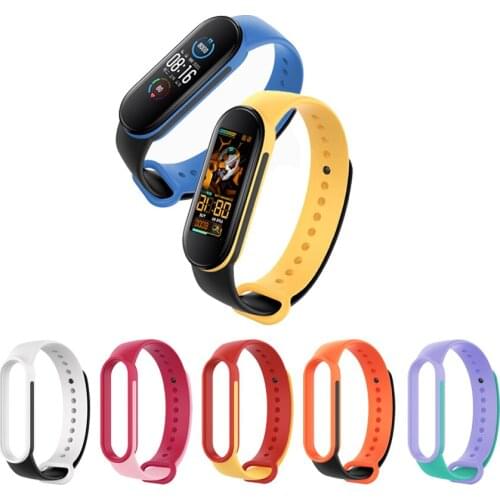 For Mi Band 6 Strap Double Color Silicone Replacement Band For Xiaomi Mi Band 5 Bracelet Strap for Miband 5 Wristband Accessory