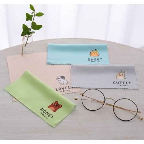4 pcs/Animal Pattern Cleaner Clean Glasses Lens Cloth Wipes For Sunglasses Microfiber Eyeglass Cleaning Cloth For CameraComputer