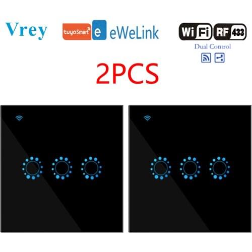 Smart Touch Switch Dual Control Switch Two Switch Control the same Light Support Tuya&E-Welink APP Work With Alexa Google Home