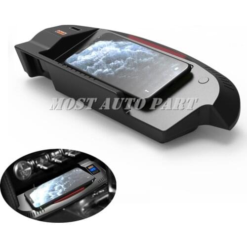 Interior Car Wireless Charger Phone Charger Center Console Trim For Ford Mustang 2015-2021 1pcs