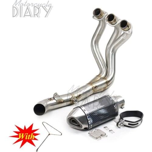 MT09 FZ09 Motorcycle Exhaust System Slip-On Modified Front Link pipe DB killer Akrap Muffler Escape Moto for YZF MT-09 FZ-09
