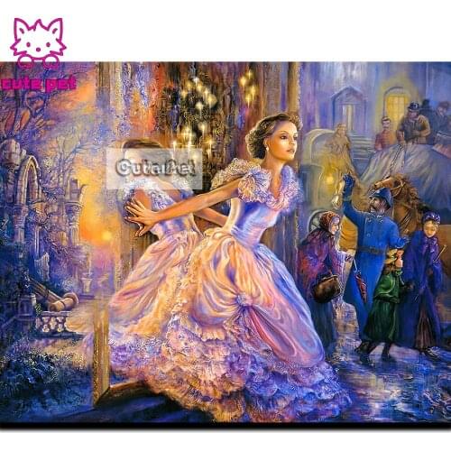 Cross Stitch Beautiful woman palace dress 5D Diy Diamond Painting Fantasy girl Embroidery home art decoration Needlework Mosaic