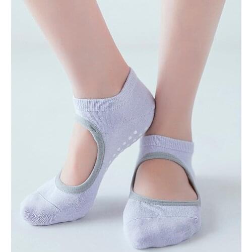 Toeless Non Skid Sticky Grip Yoga Socks for Women Anti Slip Lady Gym Fitness Sports Pilates Professional Dance Sock