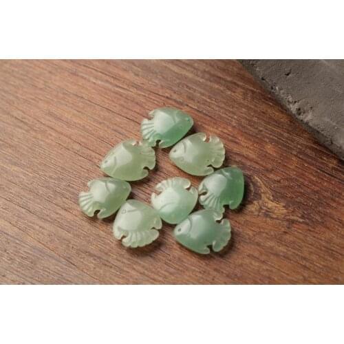 1PC Natural A the small fish kiss fish of dongling jade deserve to act the role of buddhist bead bracelet bead pendant(1PC)