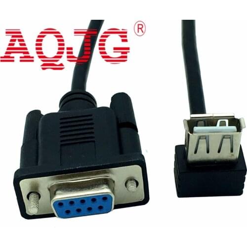 10pcs RS232 DB9 Female to USB 2.0 A Female Serial Cable Adapter Converter 8" Inch 25cm AQJG