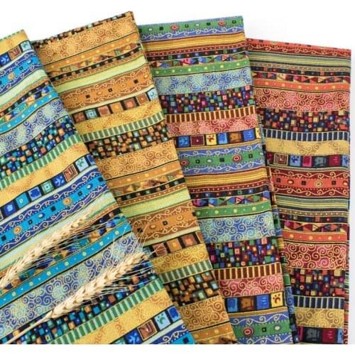100*150cm Retro Bronzing Printed Fabric DIY Sewing Patchwork Cloth Tablecloths Curtain Home Decoration Material