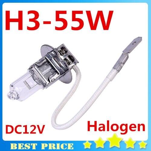 2X H3 Halogen Xenon Car Light Bulb Lamp Car Light Bulbs H3 12V 55W Factory Price Car Styling Parking Free Shipping