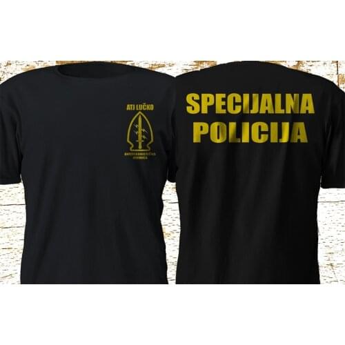 2019 Short Sleeve Cotton Man Clothing New ATJ LUCKO Croatian Anti Terrorism Special Force Specijalna Policija T-shirt