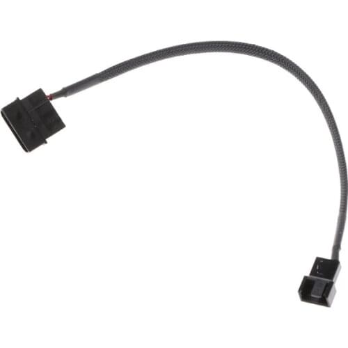 4-Pin Molex Male To 3-Pin/4-Pin PWM Male Sleeved Fan Extension Adapter Cable
