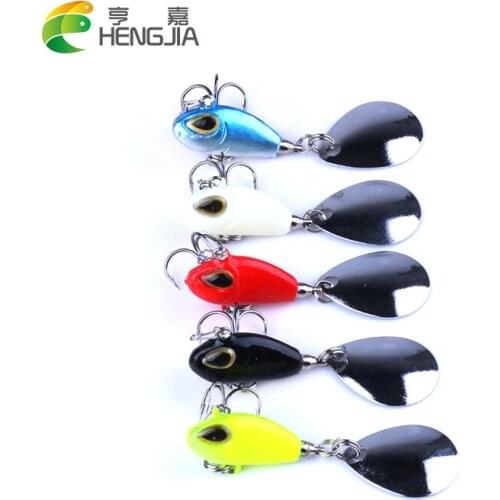 HENGJIA 5PCS hard metal vib fishing lures spinner spoons sinking fishing baits pesca fishing tackles 2.5cm 11.5g