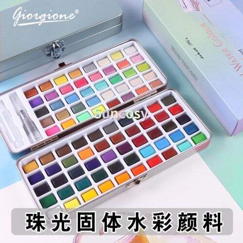50 72 90 100 Color Giorgione Pearlescent Solid Watercolor Set,water Color Painting Pigments, Artist Water Color Paint Set