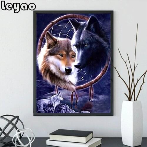 5D Diy Diamond Painting Animal Wolf Totem Cross Stitch Diamond Embroidery Mosaic Art Painting Home Decoration Handmade Gift