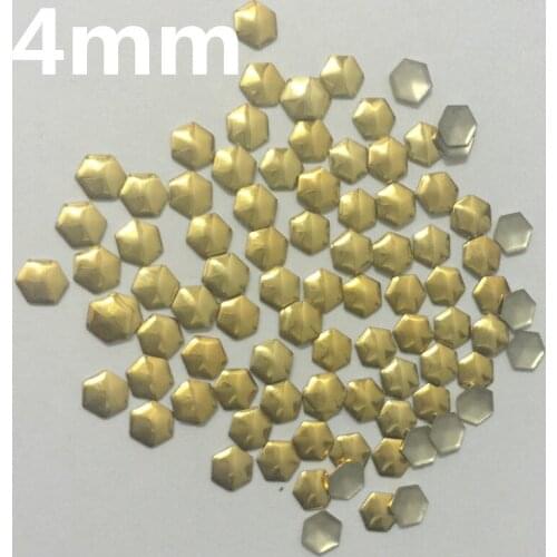800PCS Hot Fix Hexagon/football Shape Gold 4mm Rhinestuds Hotfix Nailheads Iron On Studs DIY Rhinestones Accessory For Clothes