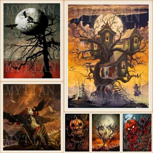 Diamond Painting Full Square/round Drill Pumpkin 5D DIY Home Decoration Diamond Embroidery Cross Stitch tree Picture Mosaic