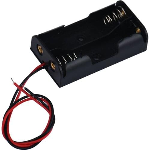 Battery Case Holder For 2 x AA With Wire Leads Plastic Battery Storage Case Quality Battery Box for 2 x AA 3V Batteries In Stock