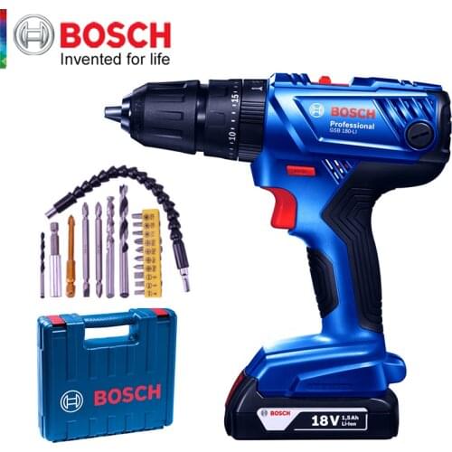 Bosch Cordless Electric Drill Driver 18V Max 50N.m Impact Driver LED light Drill Combo Kit for Drilling Wood Metal and Plastic