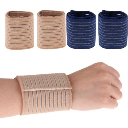 2 Pairs Compression Sleeve Support Elastic Bandage Straps Brace Wrist Protector Pad