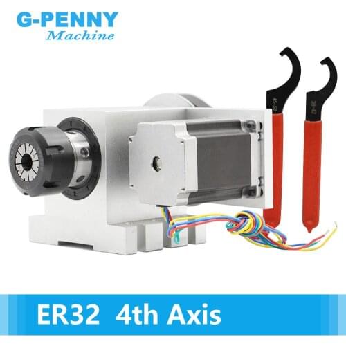 ER32 Chunk 4th Axis CNC dividing head Rotation 6:1 A Axis/ A axis kit for Mini CNC router wood working engraving machine
