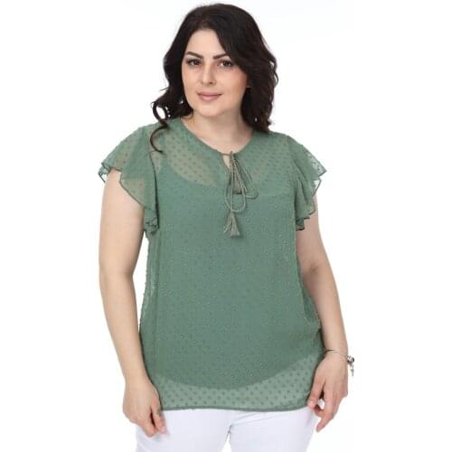 Hanezza Plus Size SLEEVE FIRFIR FUTHER BLUZ