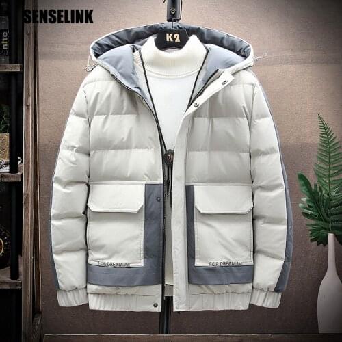 Hoodies Cotton Mens Jacket Parka Winter Warm Clothing Korean Coats Down Short Branded Fashion Casual Thick Padded Jacket 3XL
