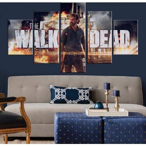 The Walking Dead Rick Grimes 5 Pieces Fashion Wall Art Wall Pictures for Living Room