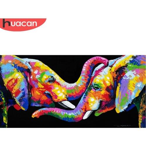 HUACAN DIY Diamond Painting 5d Elephant Diamond Embroidery Cross Stitch Animal Mosaic Sale Home Decor