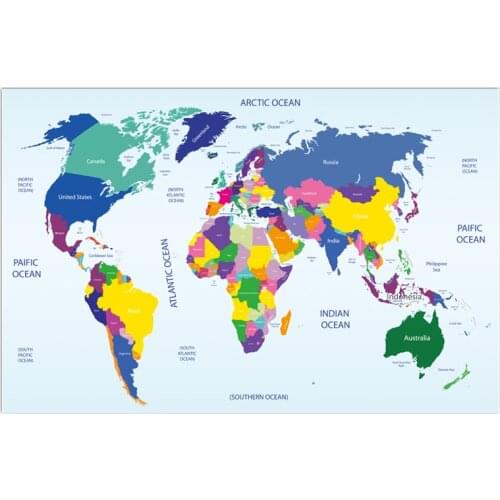 World Map Poster Size Wall Decoration Large Map of The World 80x52cm Waterproof canvas map Decorative pain