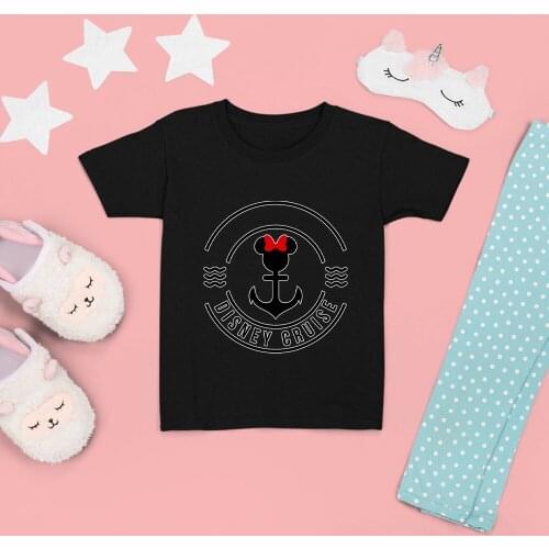Kawaii Children Tshirt Summer New Products Harajuku T-shirt Loose Disney Cartoon Printing Brothers And Sisters Kids Top Dropship