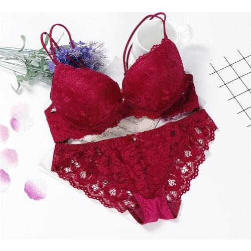 Lingerie Pink Sujetador Transparente Panties And Bra Set Underwear Set Women Japanese Fashion Conjunto