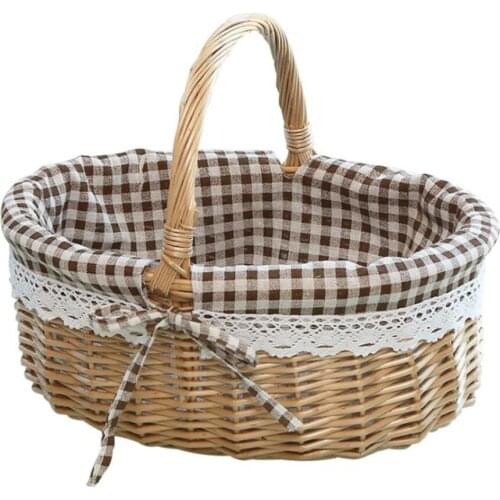 Storage Basket Bath Toy Kids Manual Large Capacity With Handle Liner Hand Woven Wicker Easter Weave Baskets