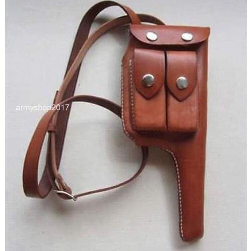 WW2 WWII GERMAN MAUSER C96 GUN LEATHER HOLSTER BROOMHANDLE WITH STRAP CUOIO WWII
