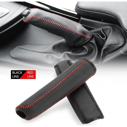 Leather Gears Handbrake Cover Auto Interior Accessories for Kia K2 2011 2012 2013 2014 2015 2016 Handle Sleeve Car Accessories