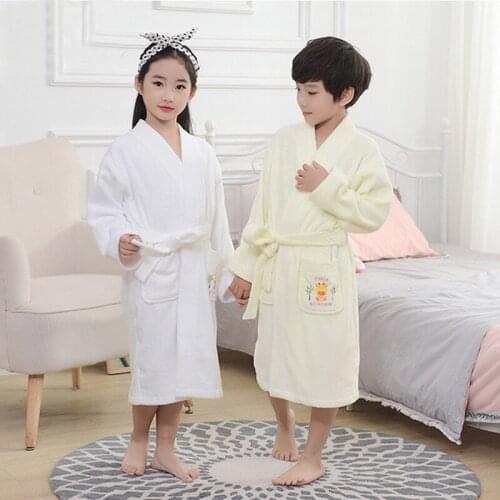 100% Cotton Toweling Terry Robe Family Robe For Adult Boy Girls Robe Winter Warm Bathrobe Women Casual fashion Soft Sleeprobe