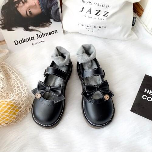 Sweet Japanese lolita leather shoes female soft sister cute jk uniform college style doll shoes kawaii shoes cosplay loli women