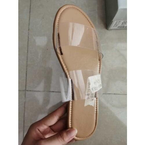 Plus Size 37 42 Fashion Transparent Women Mules Shoes Flat Heel Slides Summer Ladies Slippers Solid Wholesale Sandalias Mujer