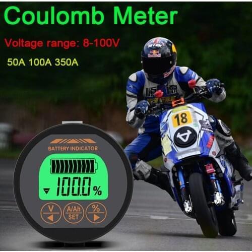 Lithium Battery Monitor 50A 100A 350A DC Coulomb Meter Capacity Indicator Lifepo4 lead-acid Li-ion Lipo 12V 24V 36V 48V 60V 72V