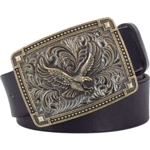 Eagle Genuine Leather Soft Belt Fashion Men Top Layer Cowhide Casual
