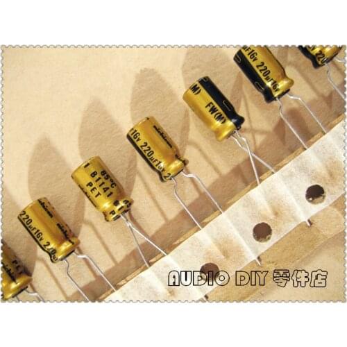 Nichicon FW Series 220uF/16V Audio Electrolytic Capacitor