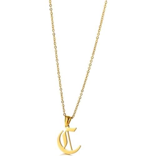 Noelia Personality Customized Name Necklace Old English Font 26 Capitalized Letter Initial Pendant Necklace for Women Men