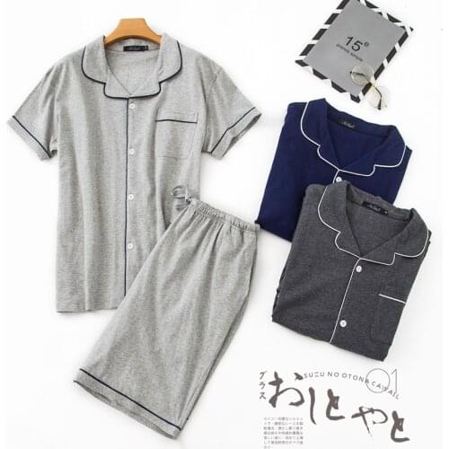 2020 100% Cotton Pajamas MenS Summer Thin Section Increase Short-Sleeved Shorts Overweight Guy Loose Casual Home Service