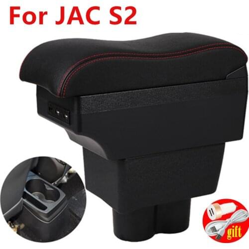 For JAC S2 armrest box Center Storage box car accessories Interior with USB LED