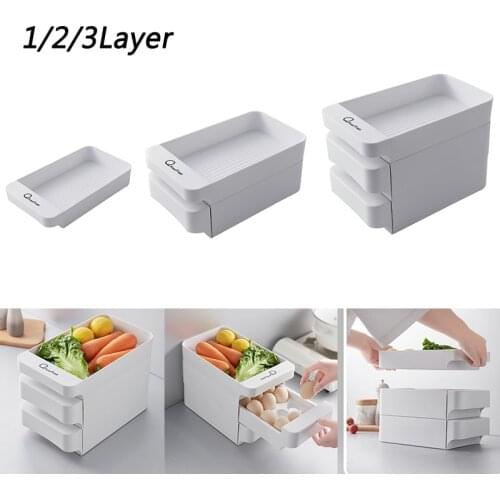 Stackable Fridge Fruit Vegetable Storage Box Household Kitchen Egg Holder Refrigerator Organizer